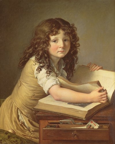 A Child Looking at Pictures in a Book by Anne Louis Girodet de Roucy Trioson